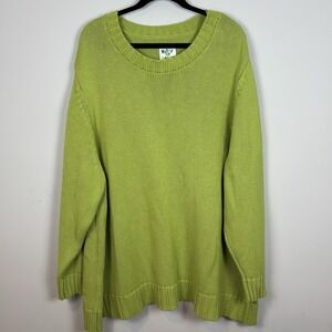 Shiny by Nature Women's Green 100% Cotton Pullover Sweater Size 5X Colorful Fall